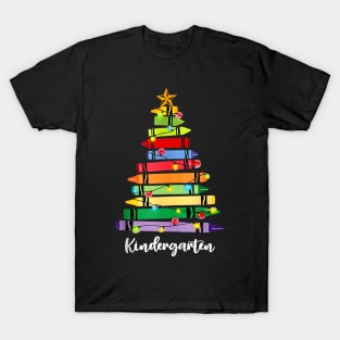 Christmas Crayons - Kindergarten Teacher - Tree Lights Student T-Shirt